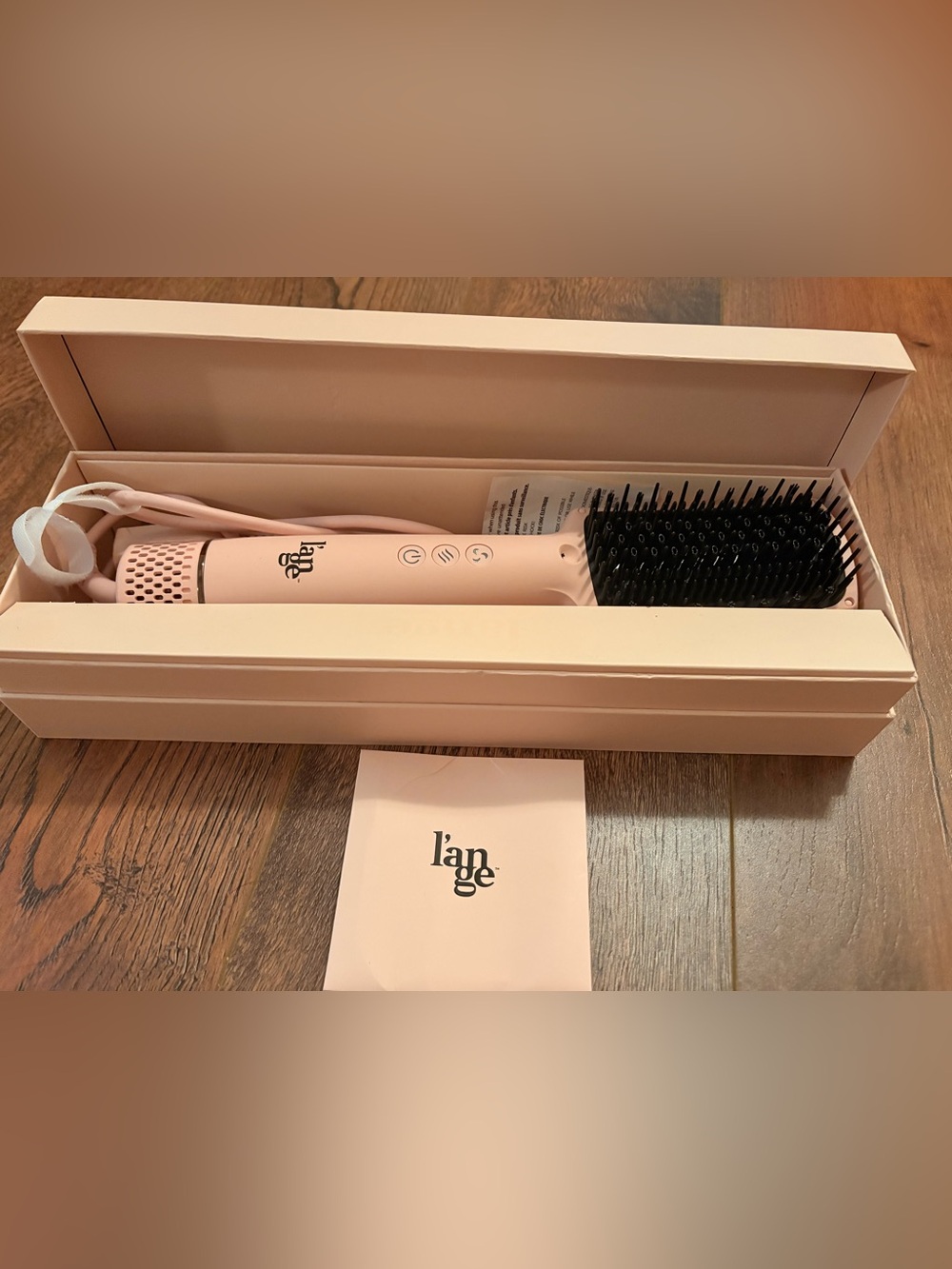 Lange Pink Straightening Brush with Black Bristles